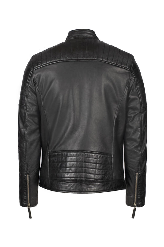 ROSHAN - Mens's Black Biker Leather Jacket