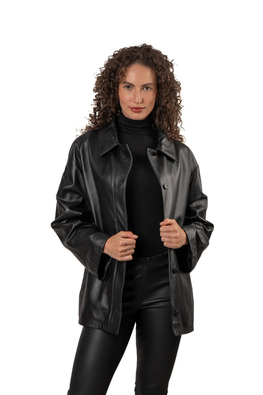 PEPPER – Γυναικείο Χειροποίητο Άνετο Δερμάτινο Τζάκετ