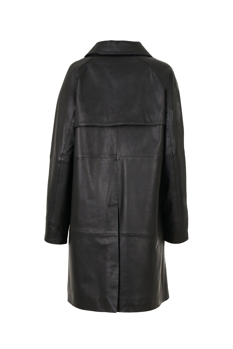 Women's Genuine Leather Trench Coat