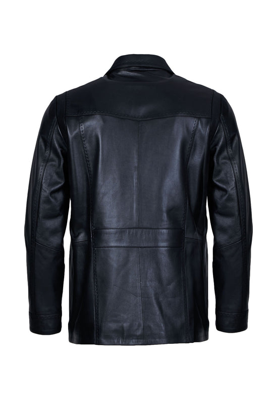 VAUGHN - Men's Long Leather Blazer