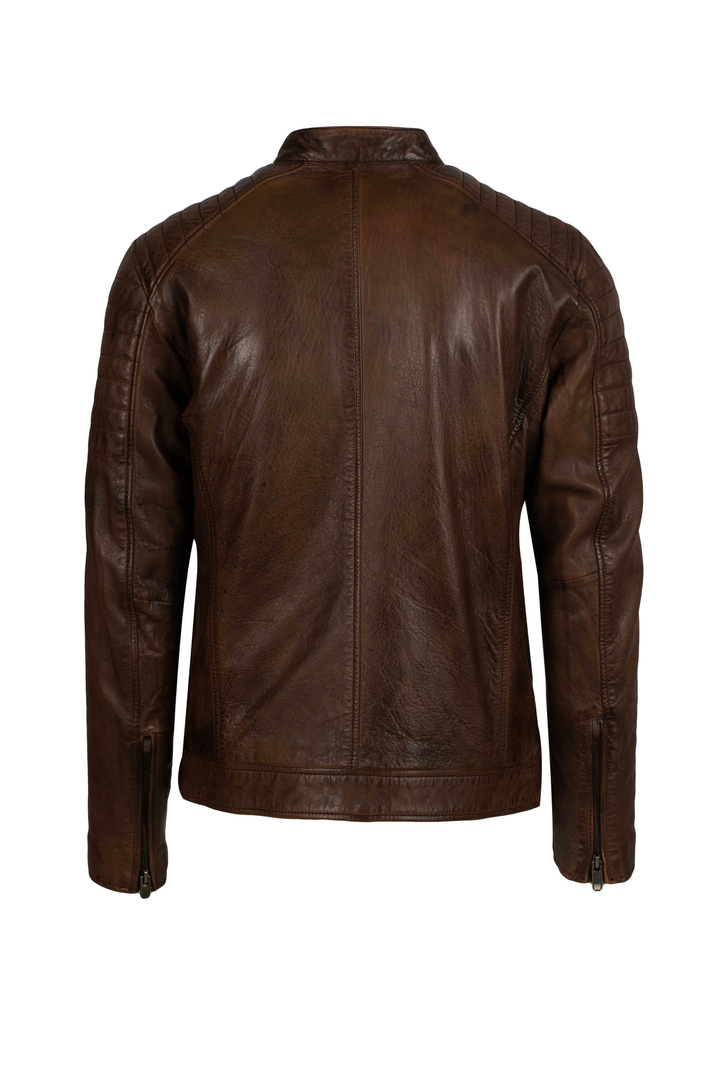 WALTER -Antique Brown Biker Leather Jacket
