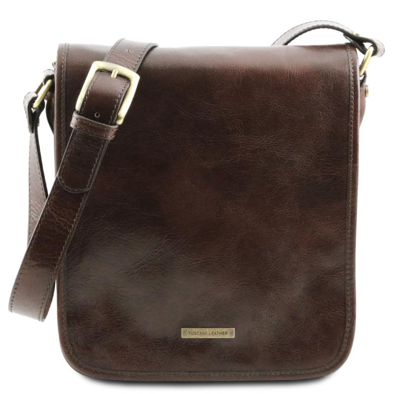 Ανδρικό Τσαντάκι Δερμάτινο Messenger TL141255-Καφέ