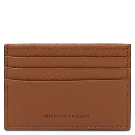 Δερμάτινη θήκη για Επαγγελματικές / Πιστωτικές κάρτες TL142472-Κονιάκ