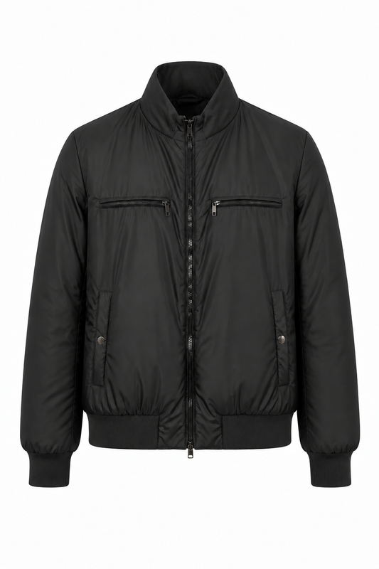 GIMOS- Men's BLack Reversible Leather Jacket