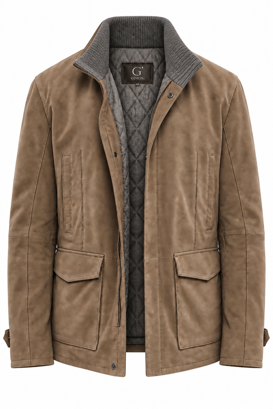 GIMOS - Men's Taupe Nubuck Jacket
