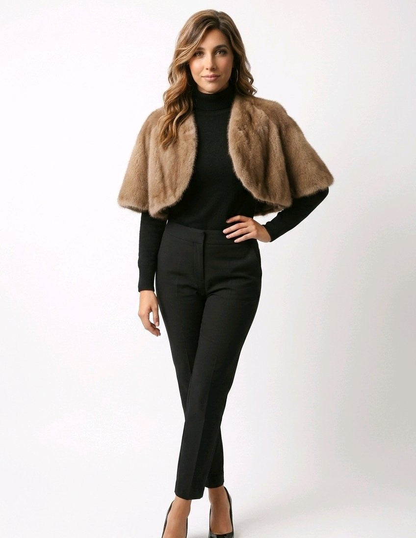 Grey Brown Mink Bolero