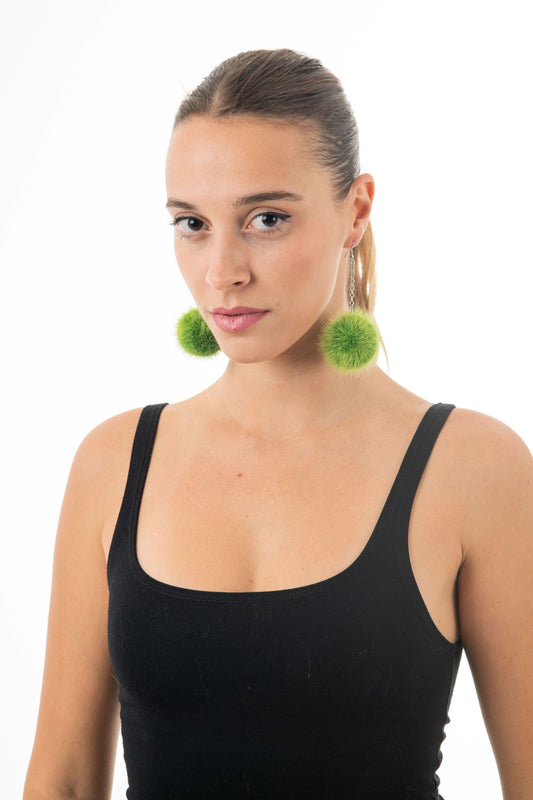 fur earrings milonas karanikas