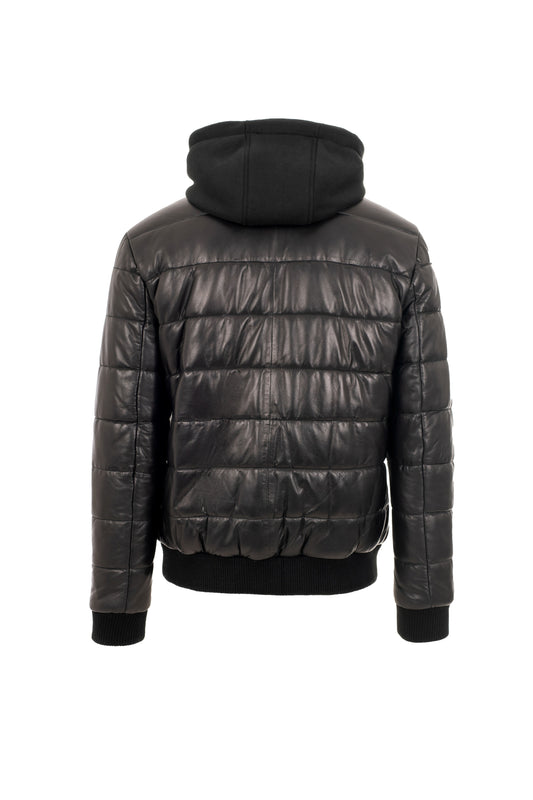 Moses - Ανδρικό Puffed Δερμάτινο Μπουφάν