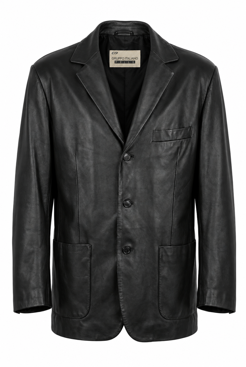 Men's Long Leather Blazer