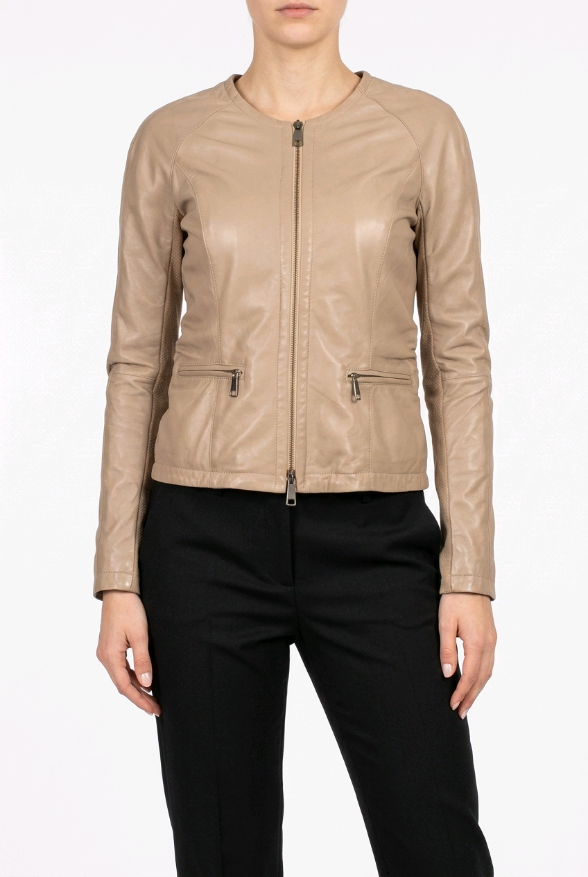 GIMOS - Women's Taupe Leather Jacket