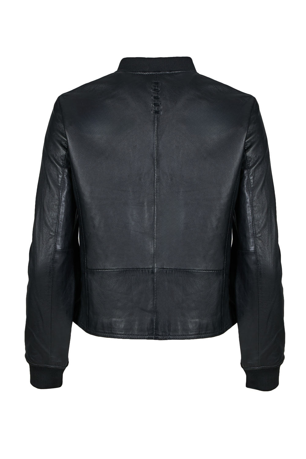 YELE - Women's Short Bomber Leather Jacket
