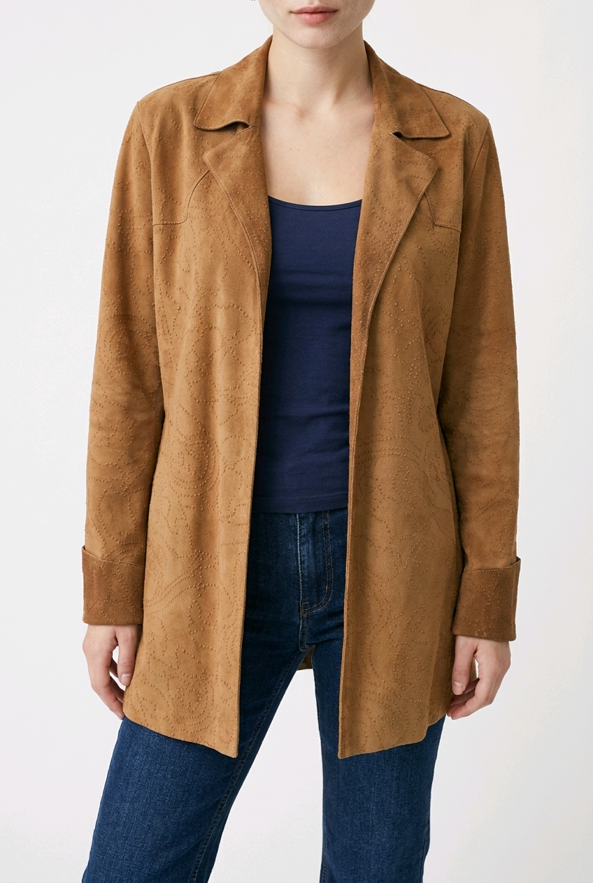 Women's Camel Suede OverShirt