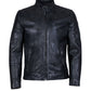 Men's Leather Jacket with Removable hood