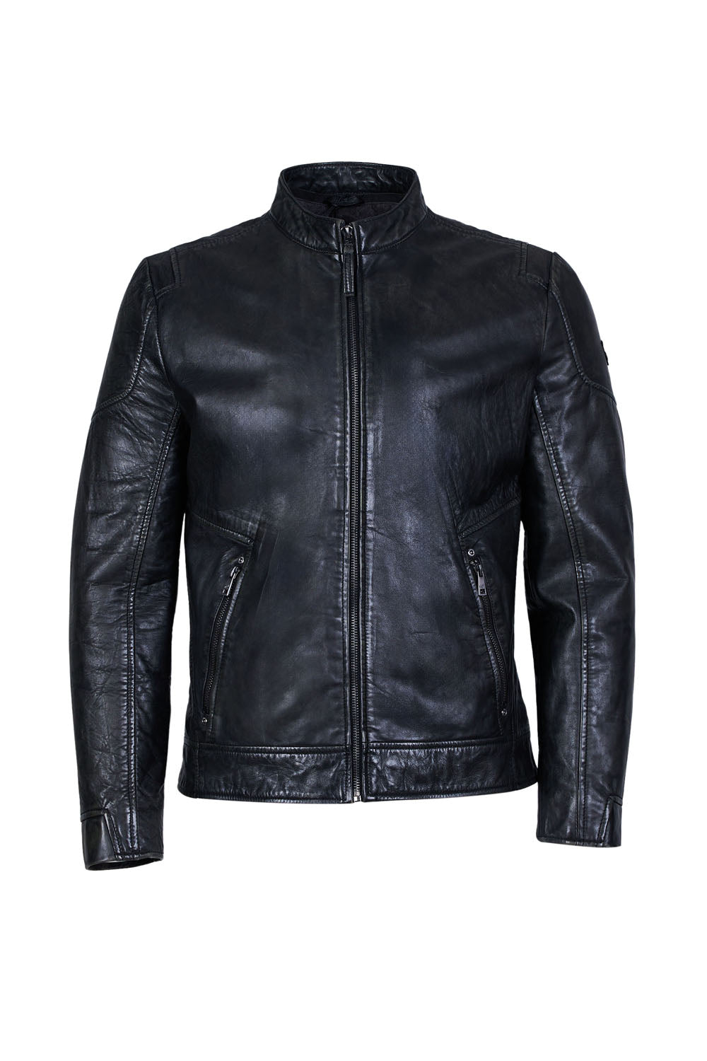 Men's Leather Jacket with Removable hood