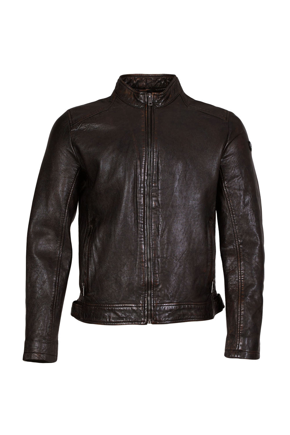 ADELMO- Men's Antique Brown Leather Jacket