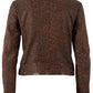 NYXA- Printed Leather Jacket in Cognac Color