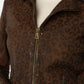 NYXA- Printed Leather Jacket in Cognac Color