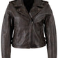 KATICA - Women's Antique Brown  Biker Leather Jacket