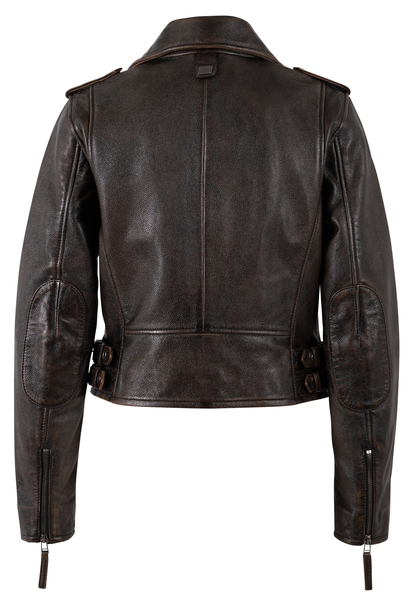 KATICA - Women's Antique Brown  Biker Leather Jacket