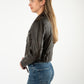 KATICA - Women's Antique Brown  Biker Leather Jacket