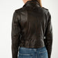 KATICA - Women's Antique Brown  Biker Leather Jacket