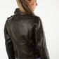 KATICA - Women's Antique Brown  Biker Leather Jacket