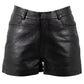 LUNETH - Γυναικείο Μαύρο Δερμάτινο Shorts