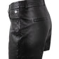LUNETH - Γυναικείο Μαύρο Δερμάτινο Shorts