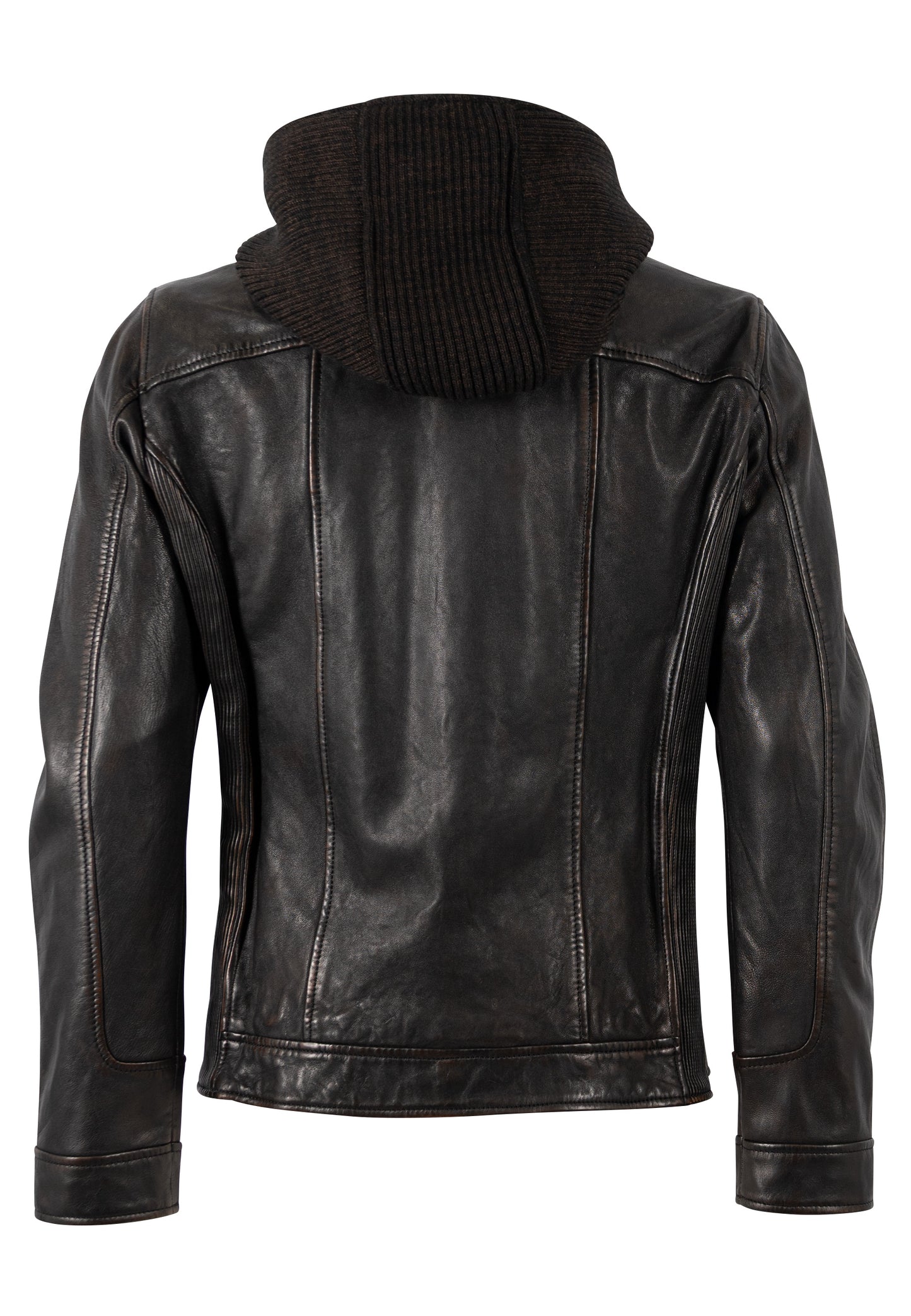 CHONKY-Men's Leather Jacket with Removable hood