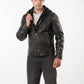 CHONKY-Men's Leather Jacket with Removable hood