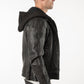 CHONKY-Men's Leather Jacket with Removable hood
