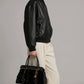 Black Fur and Leather Bag