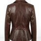 Women's Antique Brown Leather Blazer