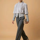 Grey Mink Jacket With Handmade Grey  Knit details.