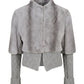 Grey Mink Jacket With Handmade Grey  Knit details.