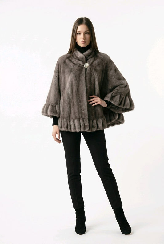 Blue Iris Mink Cape
