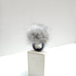 Sapphire furry ring, Mink pompom ring, Mink finger ring with genuine leather.Real fur ring