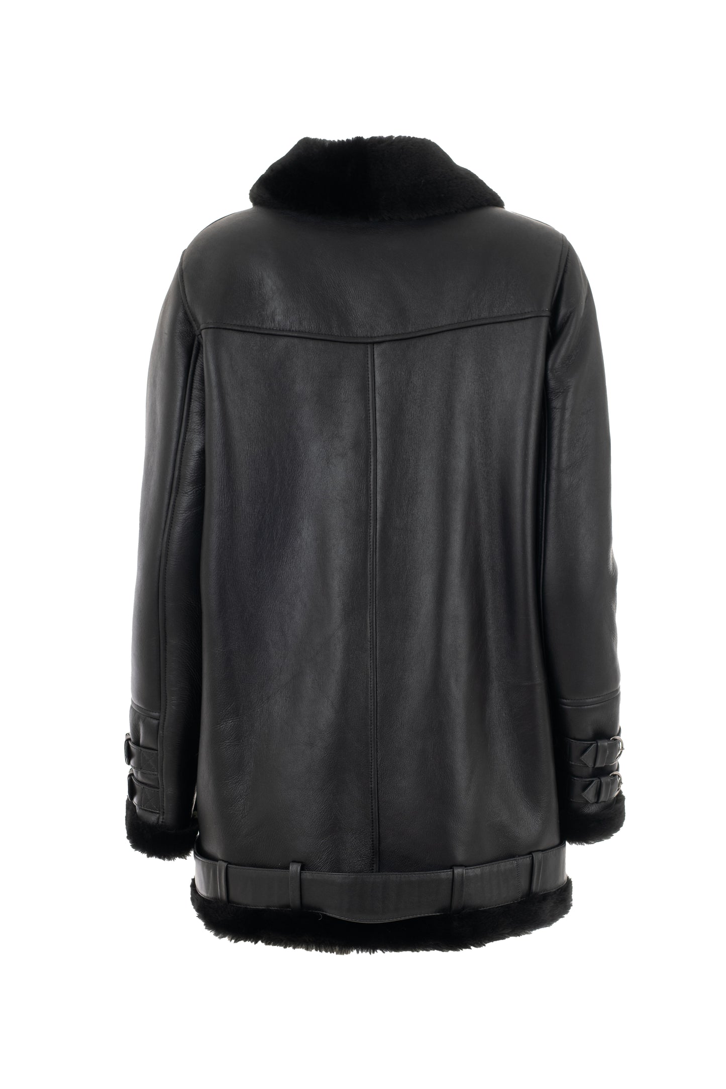 Women's Black Biker  Sheepskin Jacket