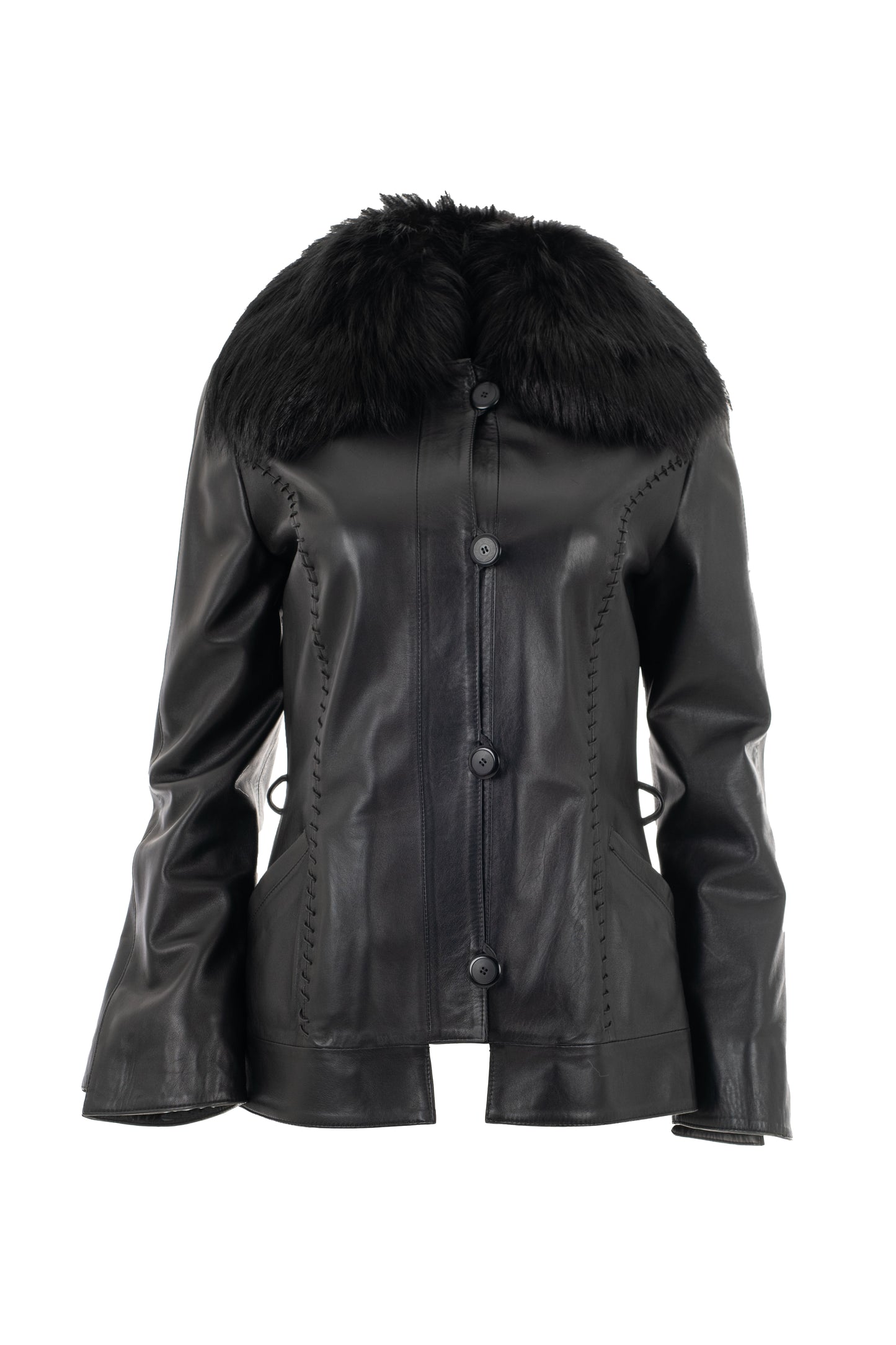 2325 -  Γυναικεία Ζακέτα με Γούνινο γιακά 