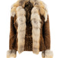 3001 - Antique  Brown Sheepskin Jacket with Fur Collar