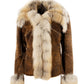 3001 - Antique  Brown Sheepskin Jacket with Fur Collar