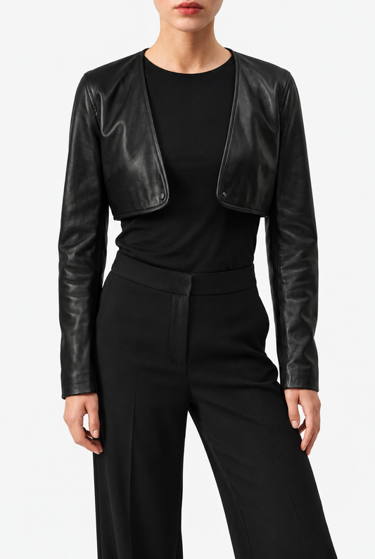 Women’s 3-in-1 Convertible Leather Bomber Jacket