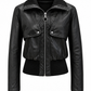 Women’s 3-in-1 Convertible Leather Bomber Jacket