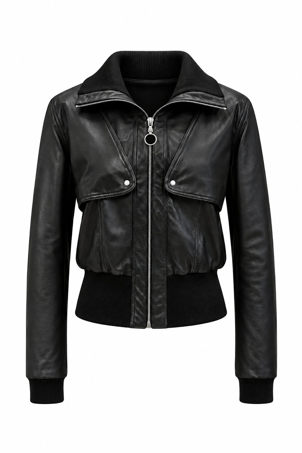 Women’s 3-in-1 Convertible Leather Bomber Jacket