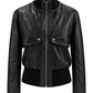 Women’s 3-in-1 Convertible Leather Bomber Jacket
