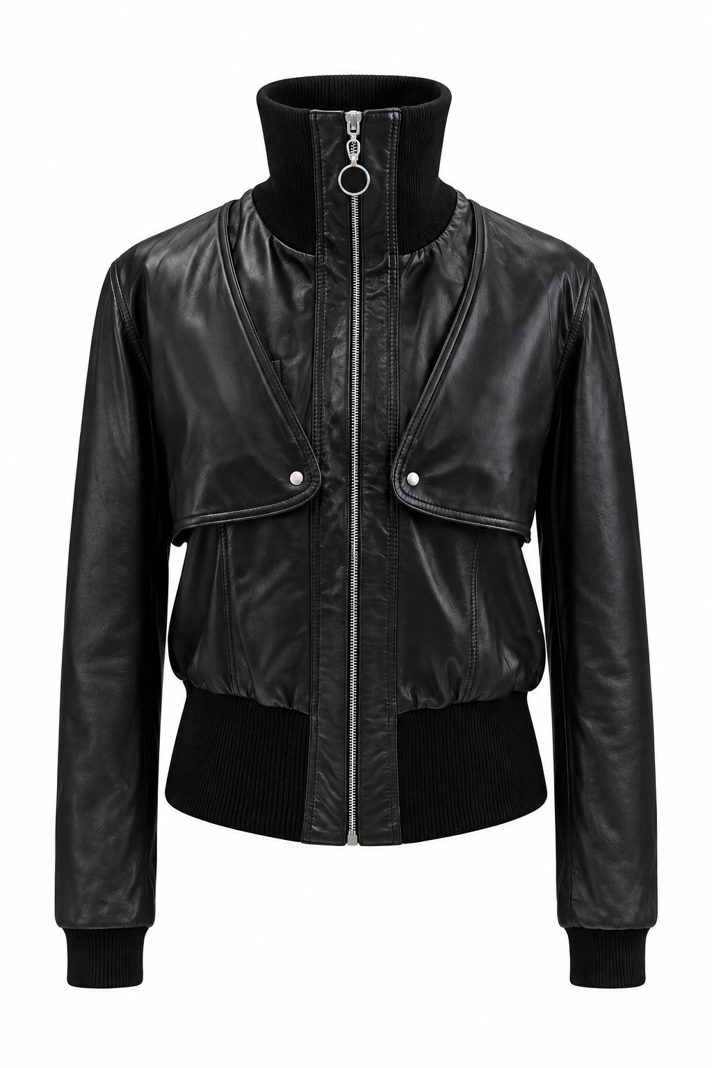 Women’s 3-in-1 Convertible Leather Bomber Jacket