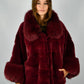 Burgundy Mink Cape Jacket