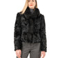 REGINA - Black Fur Lam Jacket Made in Italy