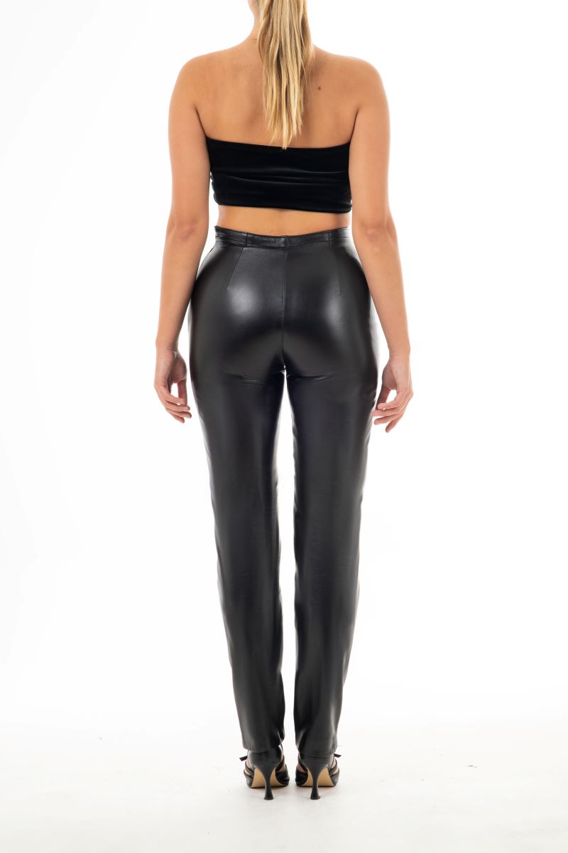 Μαύρο Δερμάτινο Παντελόνι Made in Italy