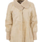 Women's Ivory Sheepskin Jacket  Made in Italy